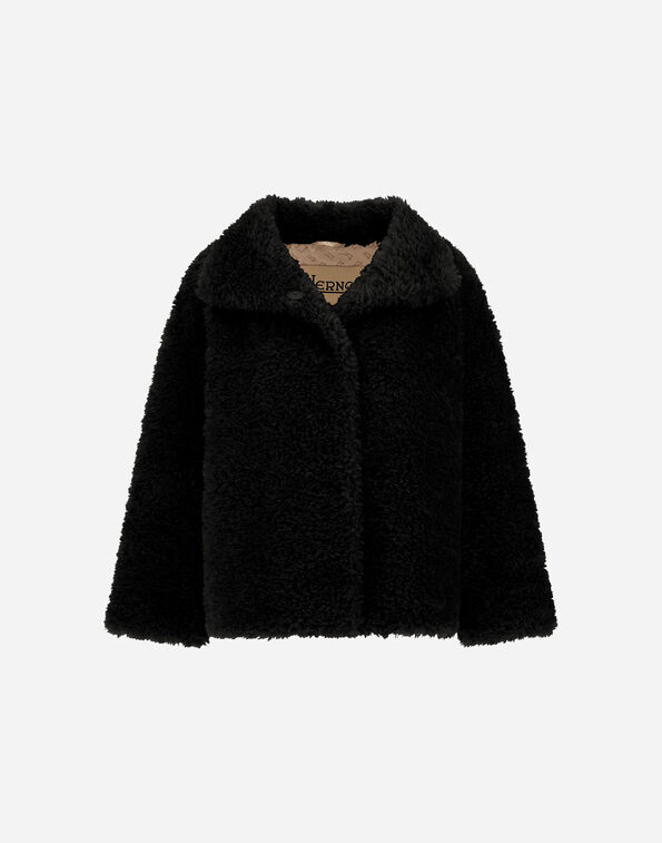 Herno CURLY-EFFECT FUR-TOUCH SHORT JACKET  GC000608D124219300