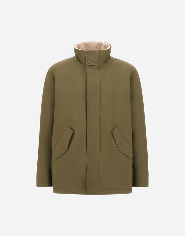 Herno SHORT COAT IN MATTE TWILL AND CASHMERE-TOUCH FLANNEL  GC000121U129237730