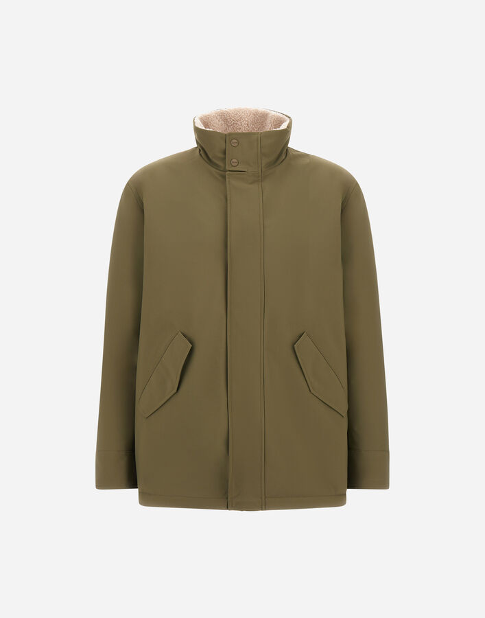 Herno SHORT COAT IN MATTE TWILL AND CASHMERE-TOUCH FLANNEL  GC000121U129237730