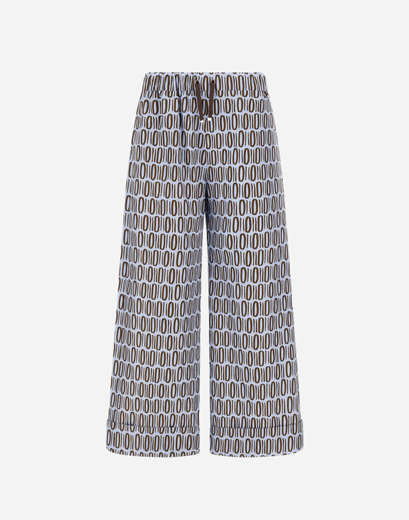 Herno RESORT TROUSERS IN COTTON RECTANGULAR PRINT  PT00052DR13262PM019080