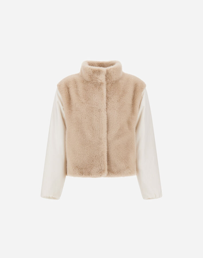 Herno RESORT JACKET IN FAUX FUR WITH BEAVER EFFECT, CASHMERE AND SILK  GI00054DR128961985