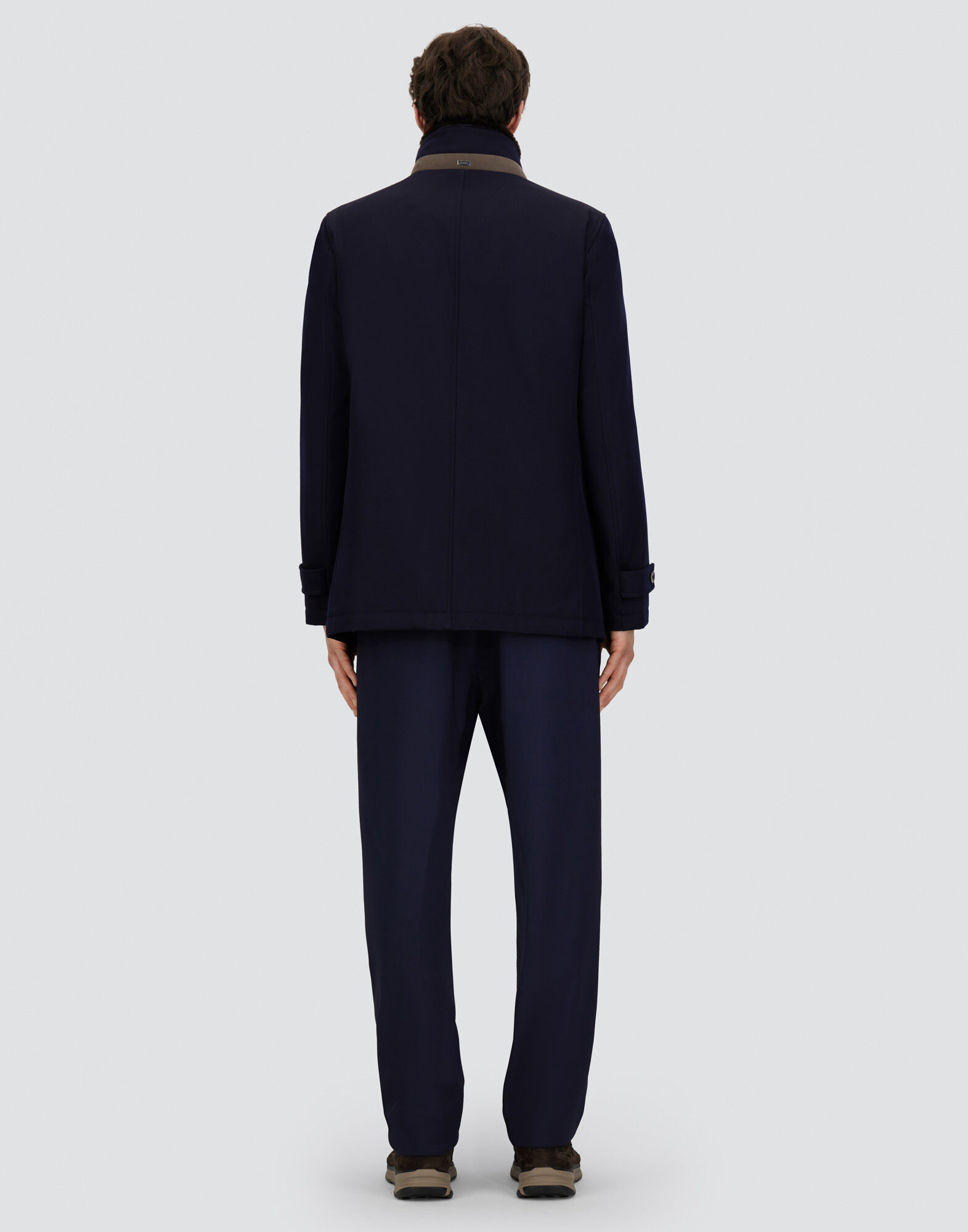 CARCOAT IN DIAGONAL WOOL in Navy Blue for Men | Herno®