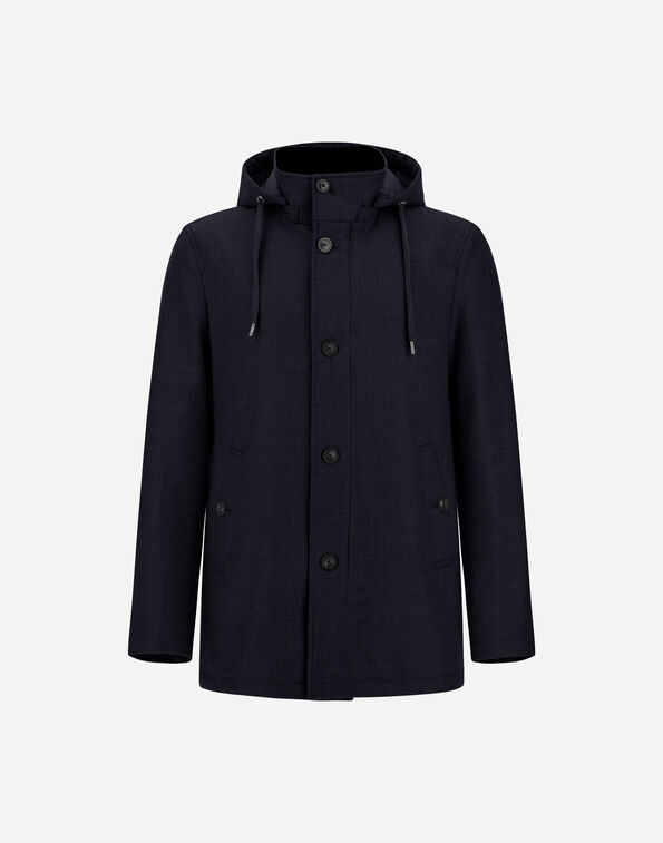 Herno SHORT PARKA IN WOOL, SILK AND SUEDE EFFECT  CA000231U335319200