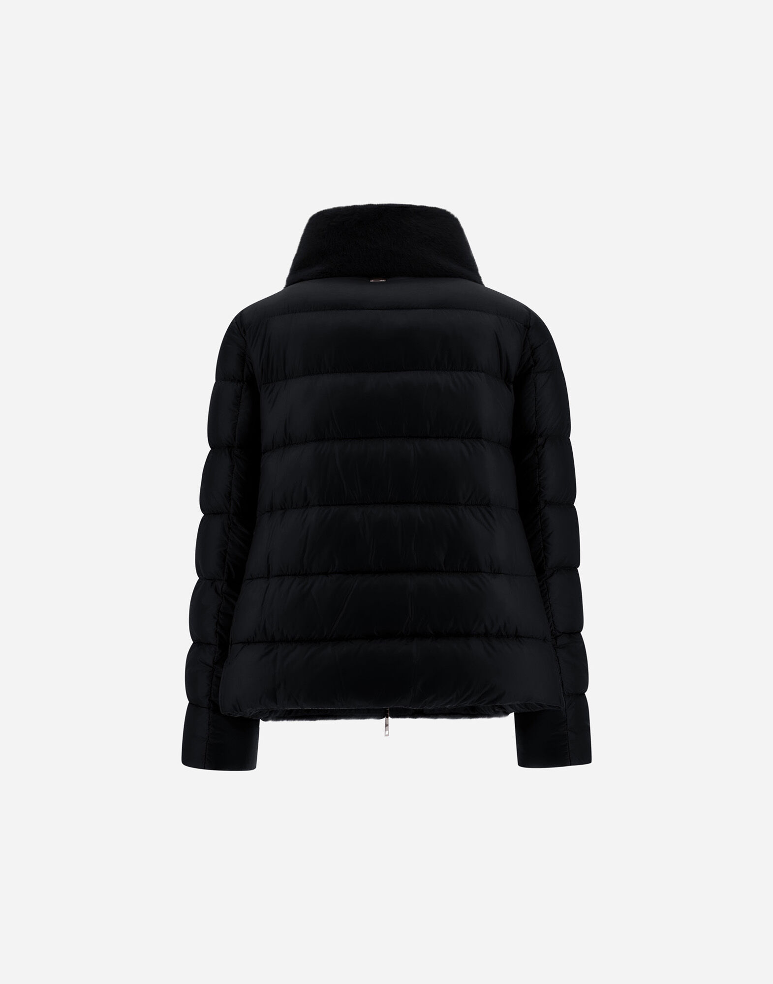 CAPE IN NYLON ULTRALIGHT AND LADY ALTERNATIVE FUR in Black for