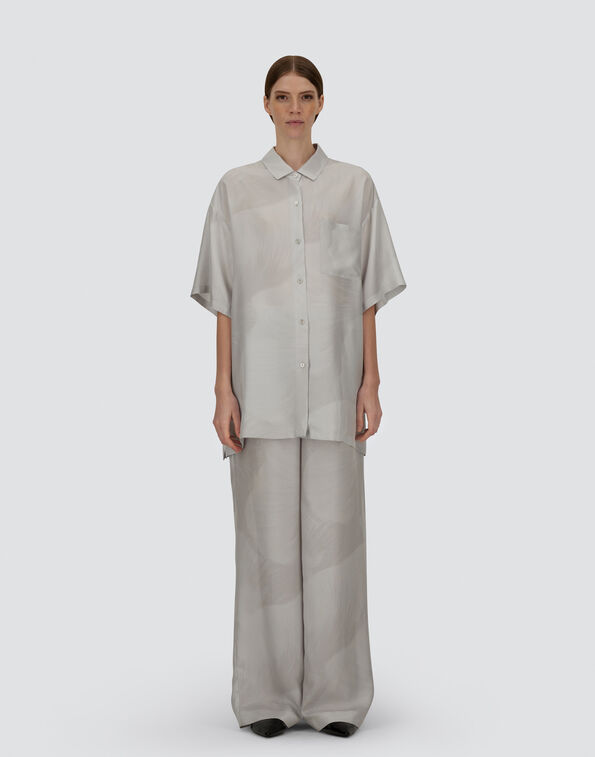 Herno RESORT TROUSERS IN PURE SILK WITH FLORAL PRINT  PT00056DR16019P9404
