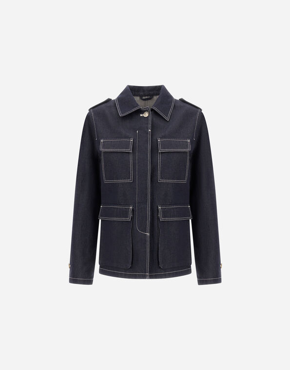 Herno FIELD JACKET IN ORGANIC DENIM  GA000332D133219200