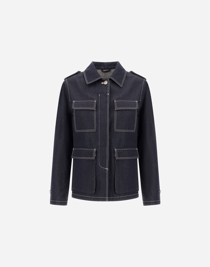 Herno FIELD JACKET IN ORGANIC DENIM  GA000332D133219200