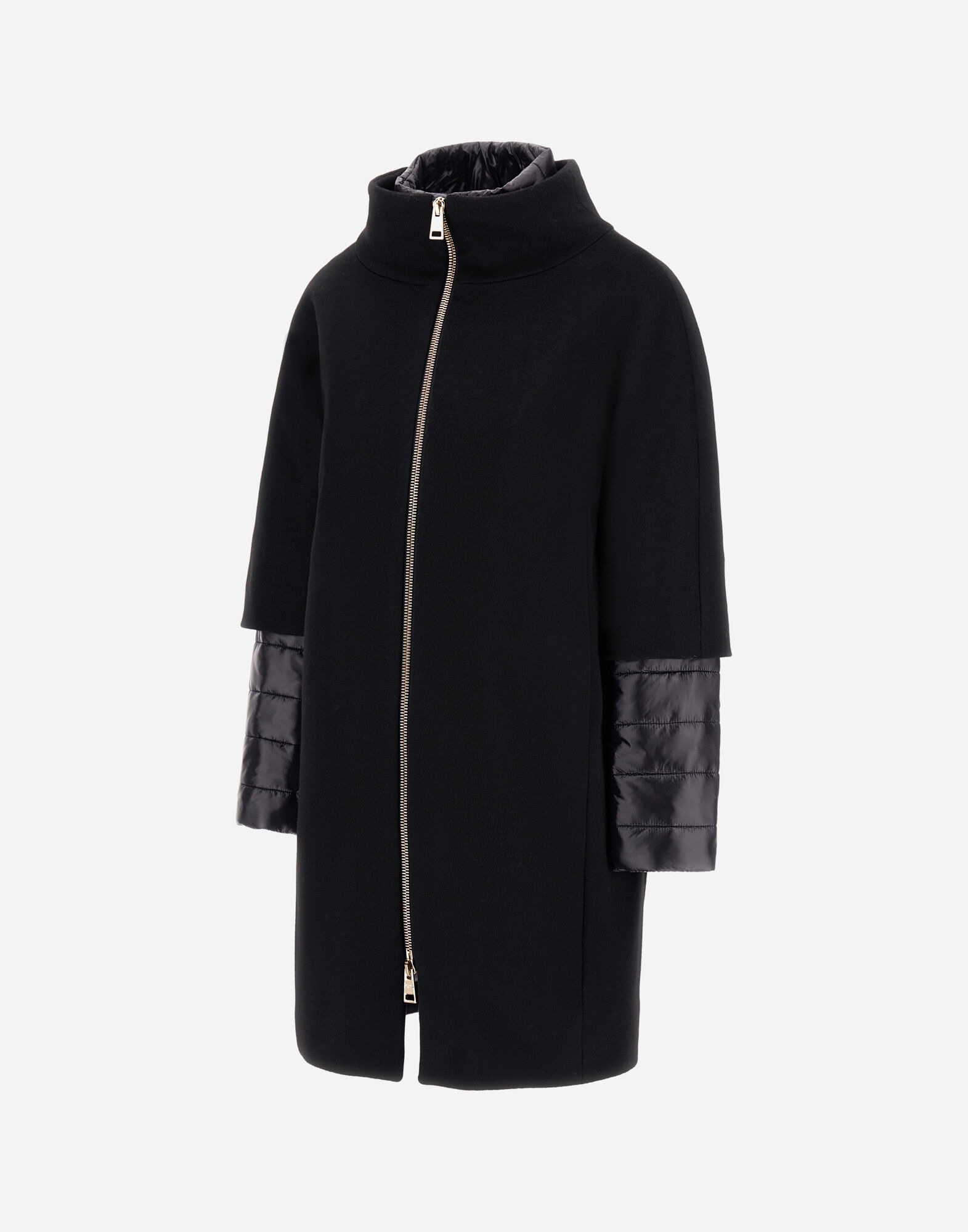 COAT IN LUXURY WOOL AND NYLON ULTRALIGHT in Black for Women