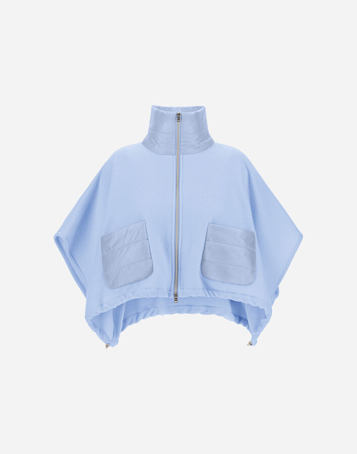 Herno RESORT SHORT PONCHO IN DOUBLE-LAYERED WOOL CASHMERE FABRIC AND NYLON ULTRALIGHT  GI00042DR333959004