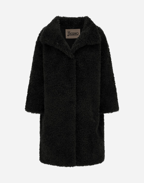 Herno SINGLE-BREASTED COAT IN CURLY-EFFECT FUR-FEEL FABRIC  GC000610D124219300