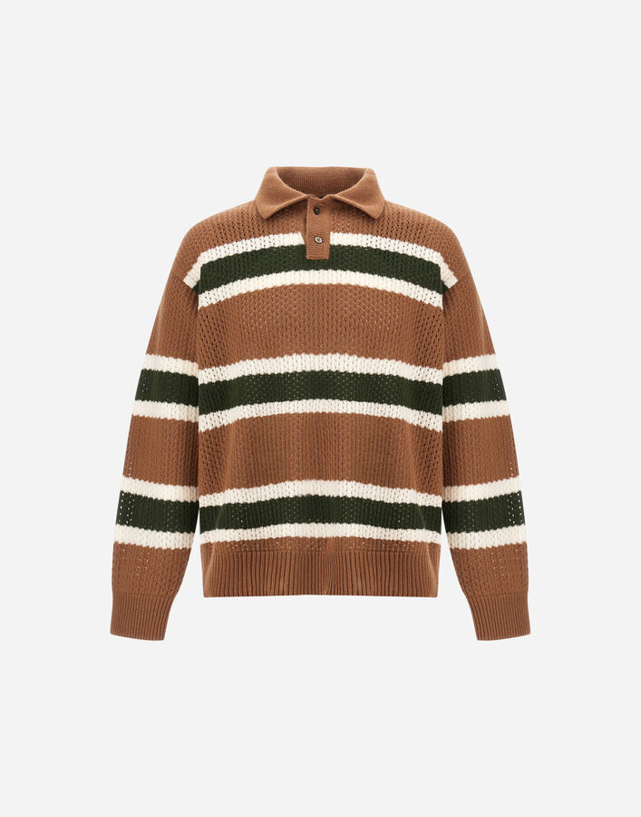 Herno WOOL POLO SHIRT WITH OPENWORK KNIT  MPL00018U703638160