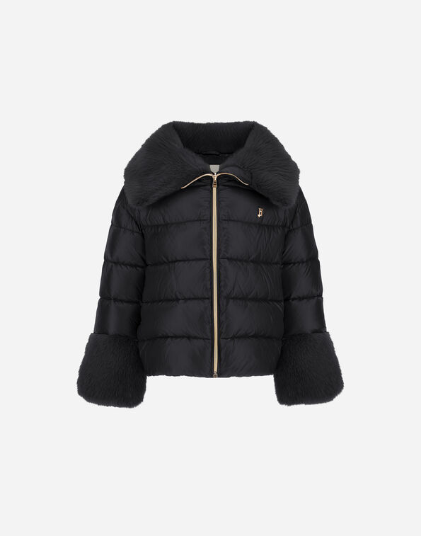 Herno JACKET IN NYLON ULTRALIGHT AND LADY ALTERNATIVE FUR  PI000183G12017Z9300