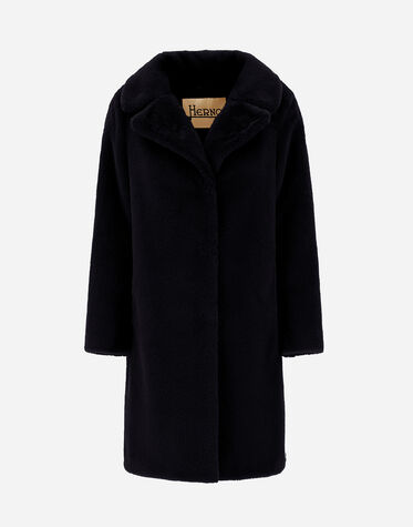 COAT IN SOFT FAUX FUR in Black for Women | Herno®