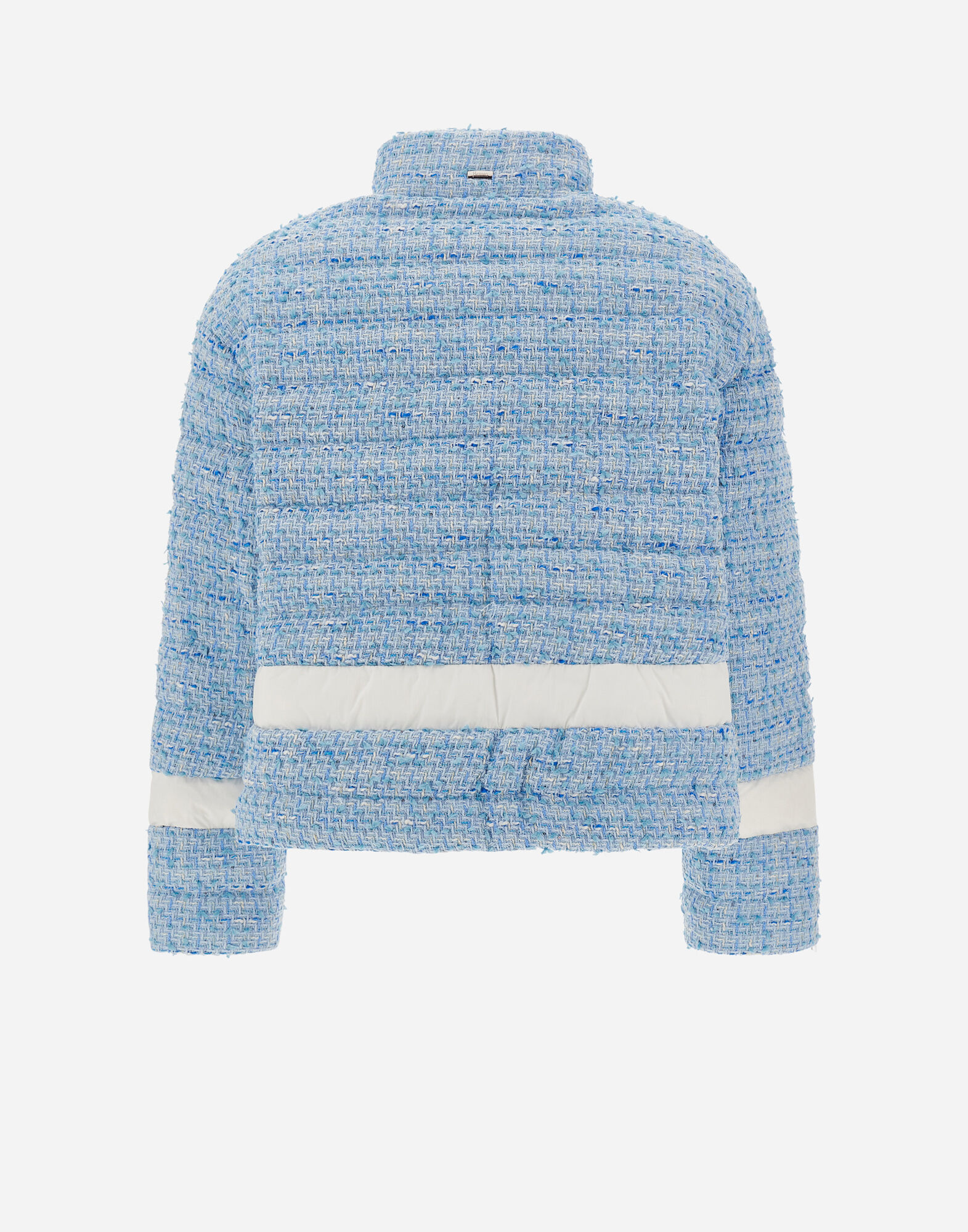 GLAM TWEED AND ECOAGE BOMBER JACKET in Light Blue for Women