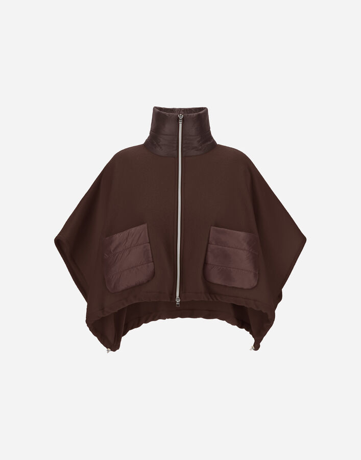 Herno RESORT SHORT PONCHO IN DOUBLE-LAYERED WOOL CASHMERE FABRIC AND NYLON ULTRALIGHT  GI00042DR333958810