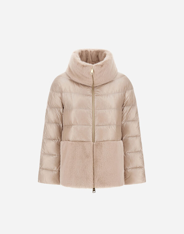 Herno CAPE IN NYLON ULTRALIGHT AND LADY ALTERNATIVE FUR  PI001933D12017Z1985