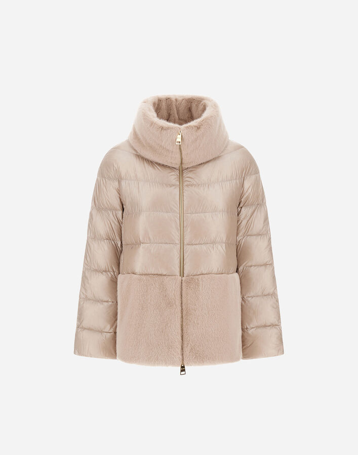 Herno CAPE IN NYLON ULTRALIGHT AND LADY ALTERNATIVE FUR  PI001933D12017Z1985