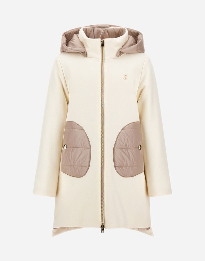 Herno HOODED COAT IN ECOWOOL AND NYLON ULTRALIGHT  GC000049G333441000