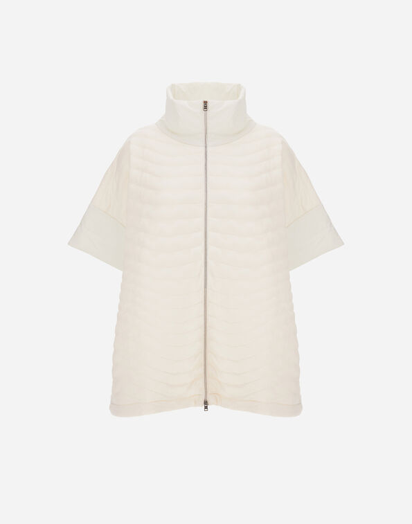 Herno RESORT PONCHO IN PADDED WAVE SWEATER & LIGHT STRETCH NYLON  JC00027DR560161100