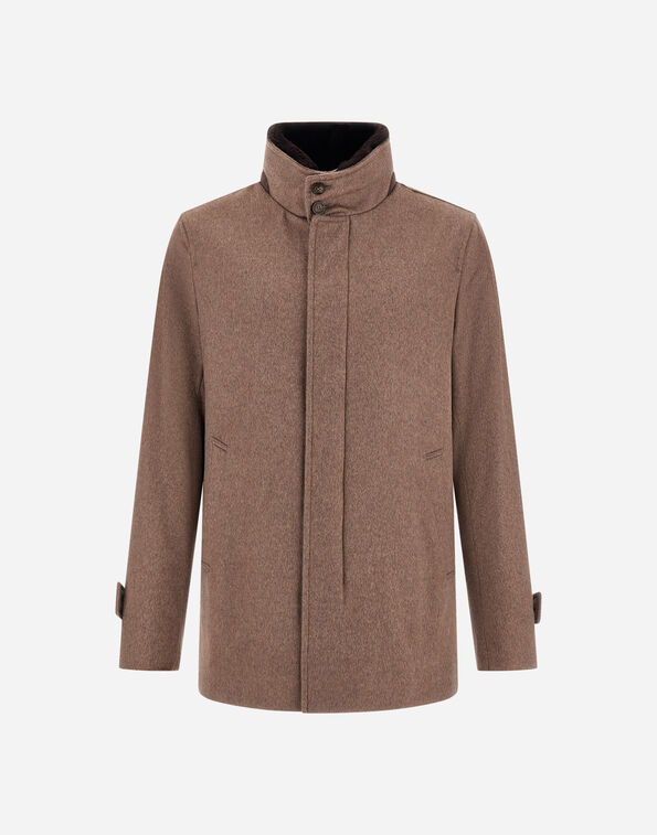Herno SHORT COAT IN PURE CASHMERE AND SUEDE EFFECT  GC000124U381262700