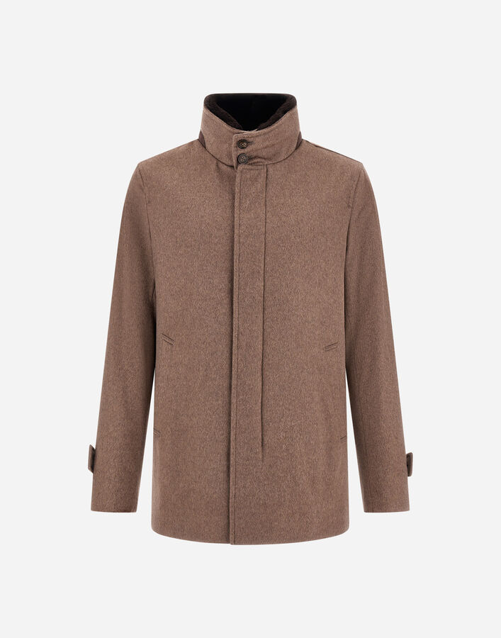 Herno SHORT COAT IN PURE CASHMERE AND SUEDE EFFECT  GC000124U381262700