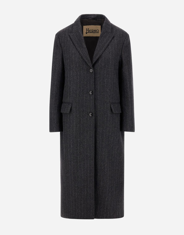 Herno WOOL CLOTH COAT WITH PINSTRIPE PATTERN  CA000626D33546R9487