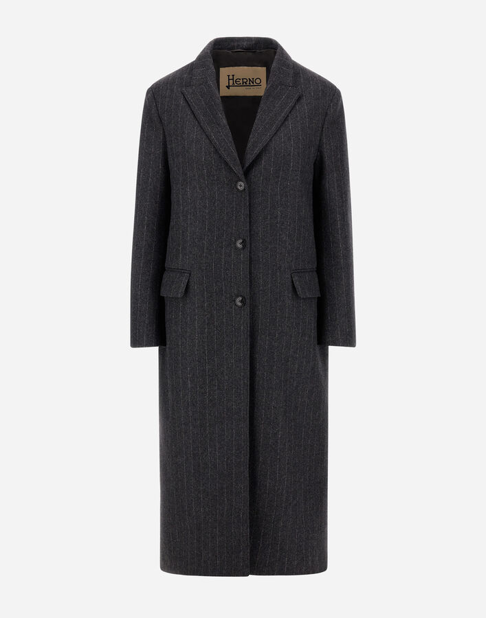 Herno WOOL CLOTH COAT WITH PINSTRIPE PATTERN  CA000626D33546R9487
