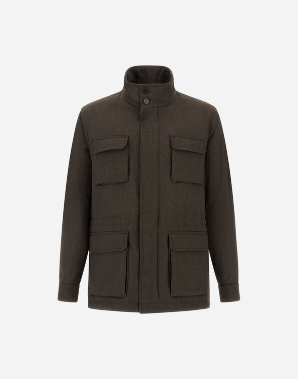 Herno VINTAGE-EFFECT WOOL-BLEND FIELD JACKET  FI000157U129227730