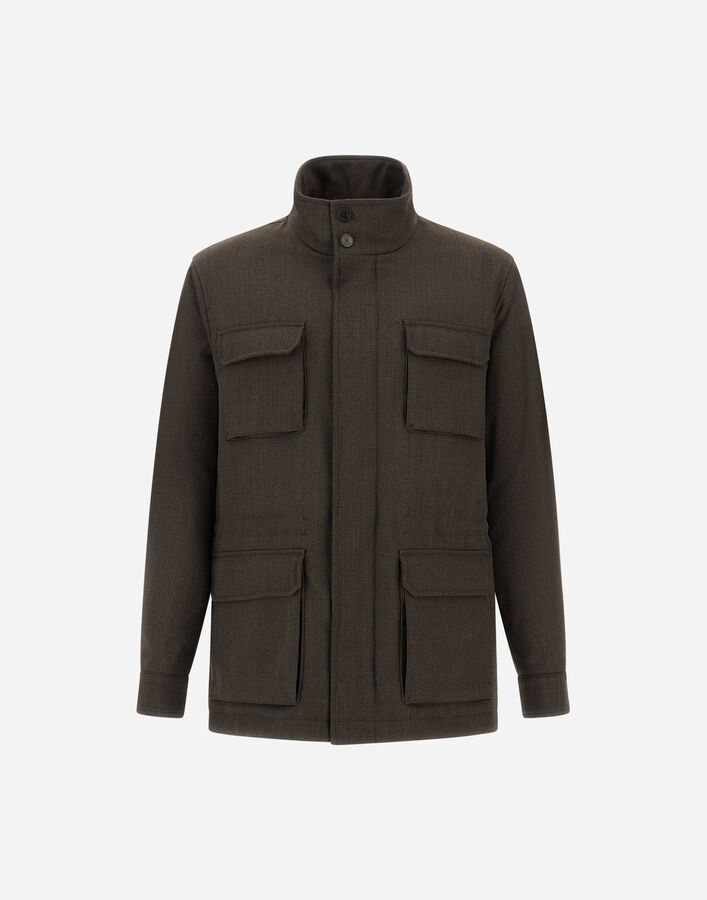 Herno VINTAGE-EFFECT WOOL-BLEND FIELD JACKET  FI000157U129227730