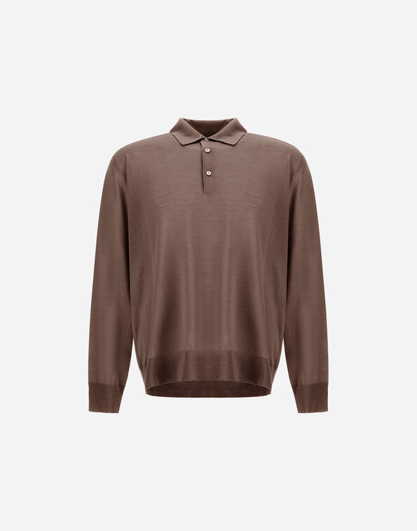 Herno LONG-SLEEVED POLO SHIRT IN WOOL SILK  MPL00011U700252600
