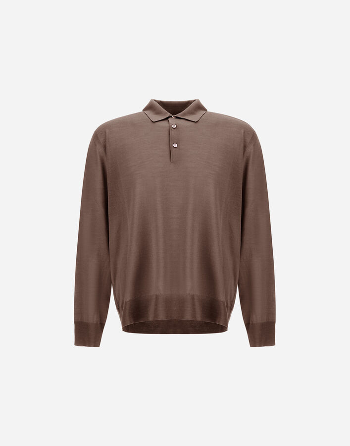 Herno LONG-SLEEVED POLO SHIRT IN WOOL SILK  MPL00011U700252600