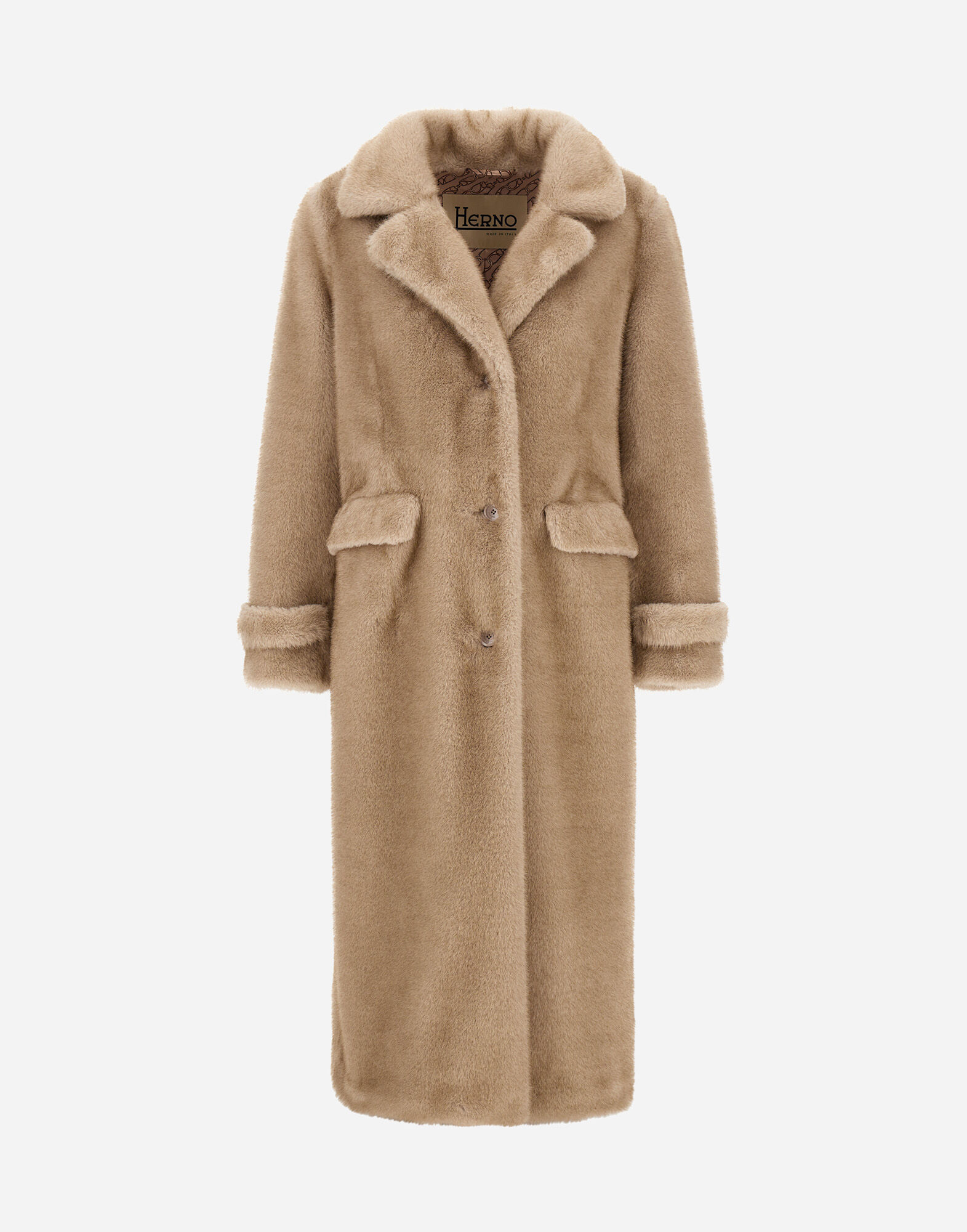 COAT IN MELANGE ALTERNATIVE MINK FUR in Chantilly for Women | Herno®