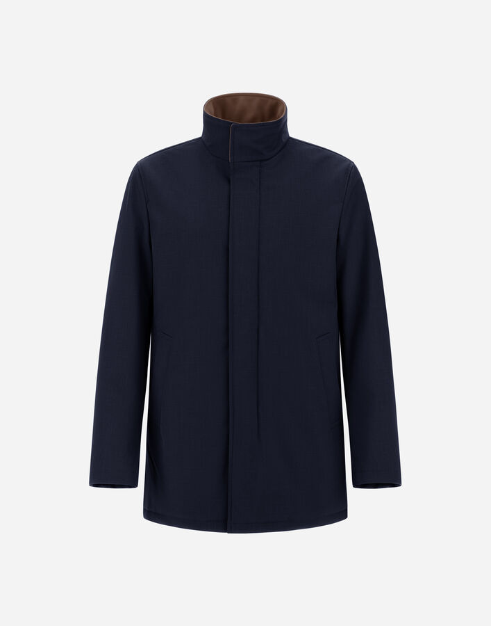 Herno M&Eacute;LANGE TWILL AND SUEDE EFFECT COAT  CA000230U127309250