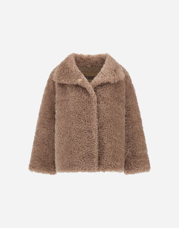 Herno CURLY-EFFECT FUR-TOUCH SHORT JACKET  GC000608D124211985