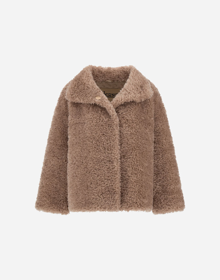 Herno CURLY-EFFECT FUR-TOUCH SHORT JACKET  GC000608D124211985