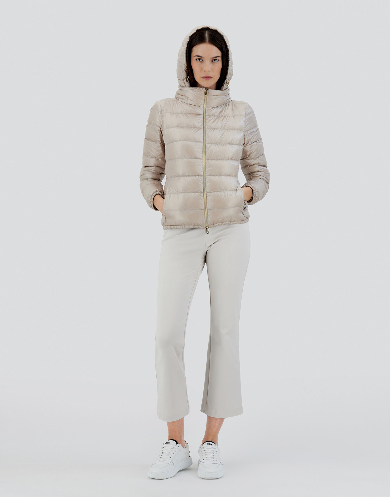 Herno hooded zipped raincoat - White