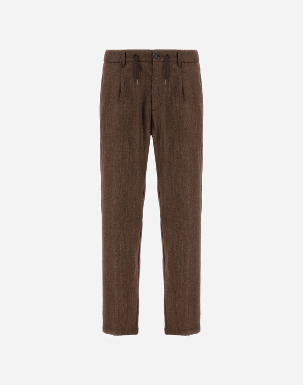 Herno TROUSERS IN HERRINGBONE WOOL FLANNEL  PT000152U33451R2157