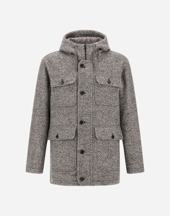 Herno LONG PARKA IN HERRINGBONE R-WOOL  GC000099U33461R9406