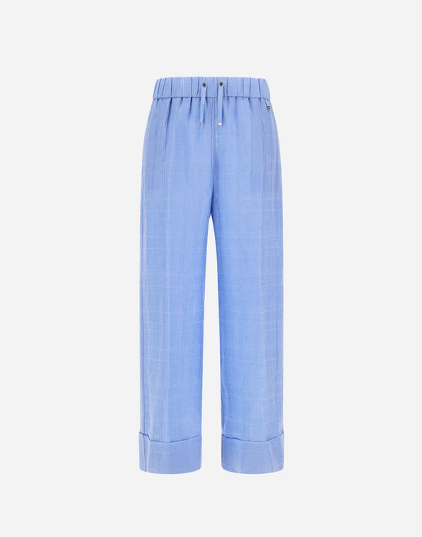 Herno RESORT TROUSERS IN CHECK LINEN  PT00041DR171419088
