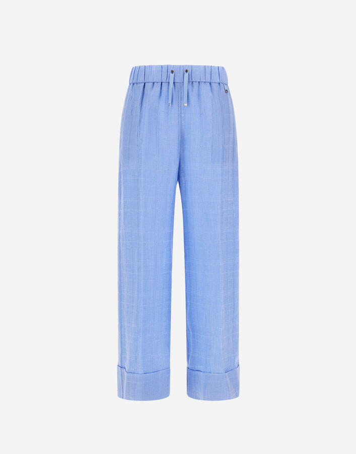 Herno RESORT TROUSERS IN CHECK LINEN  PT00041DR171419088