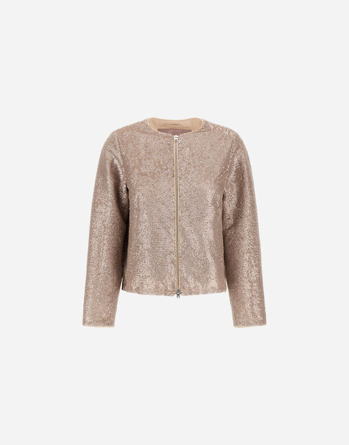 Herno RESORT BOMBER JACKET IN MATT SEQUINS  GI00050DR127411985