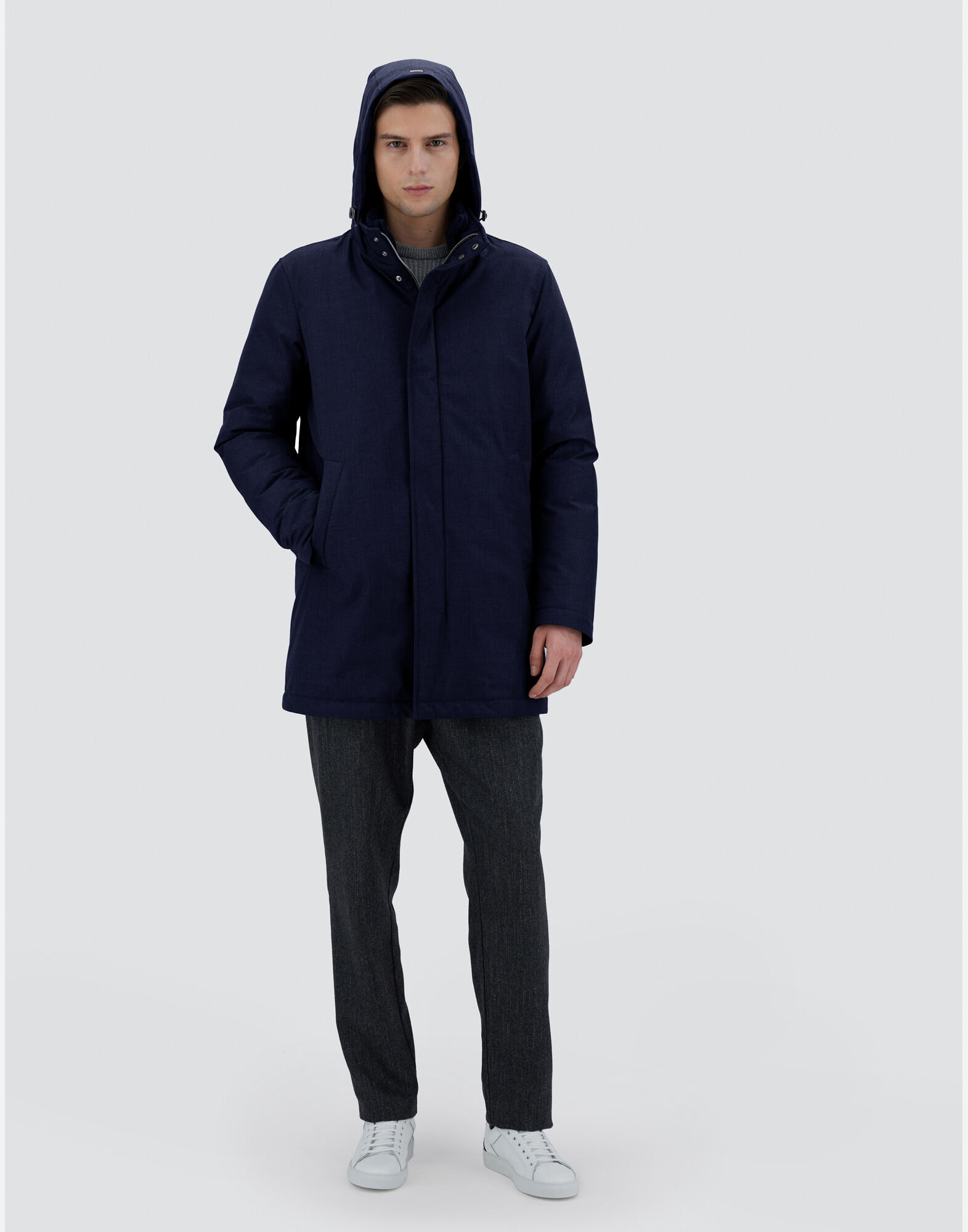 JACKET IN NEW BUSINESS AND NYLON ULTRALIGHT in Navy Blue for Men