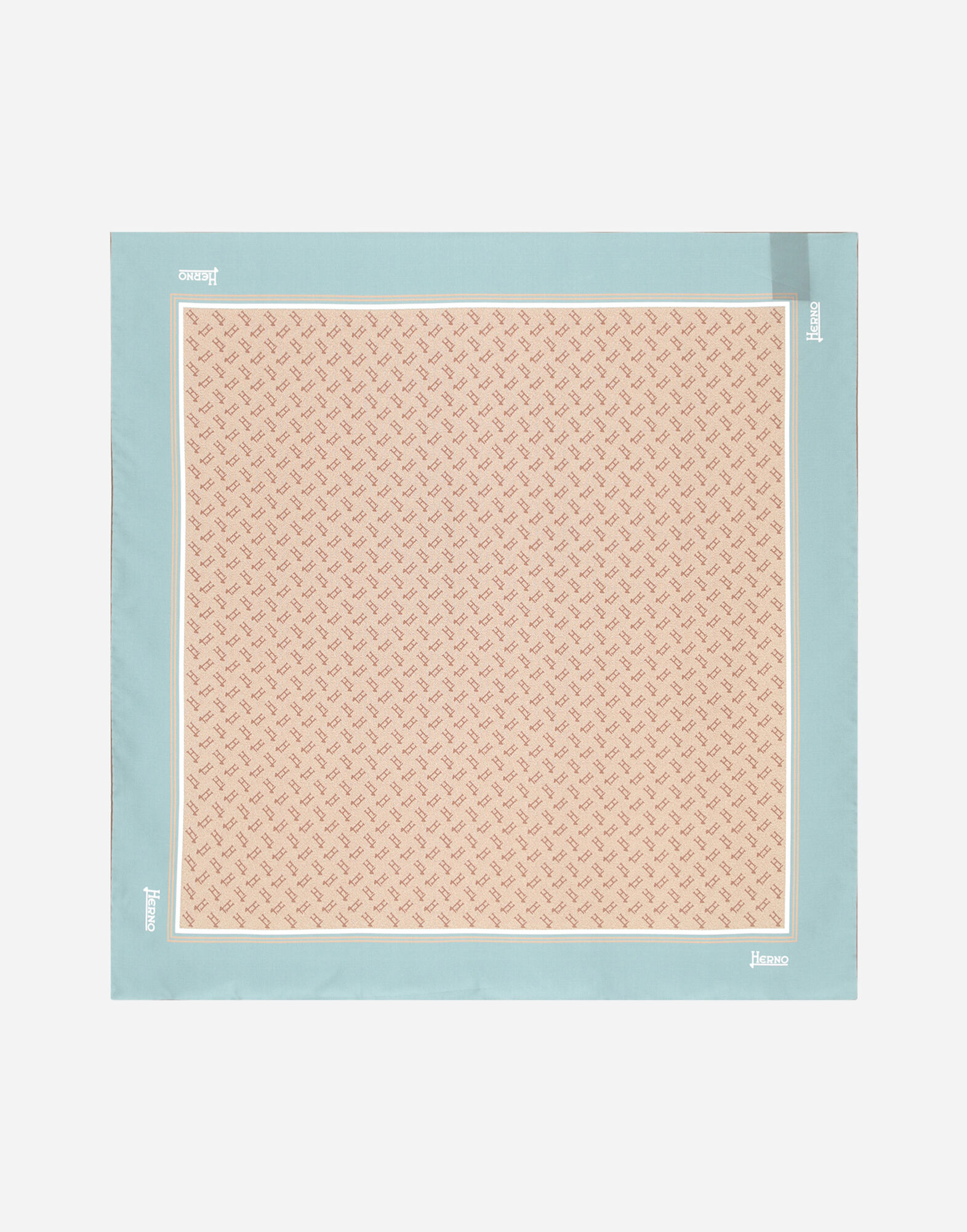 Foulard HERNO En Soie Vintage Vert - 77x78 Cm, Occasion, Qualité Italienne