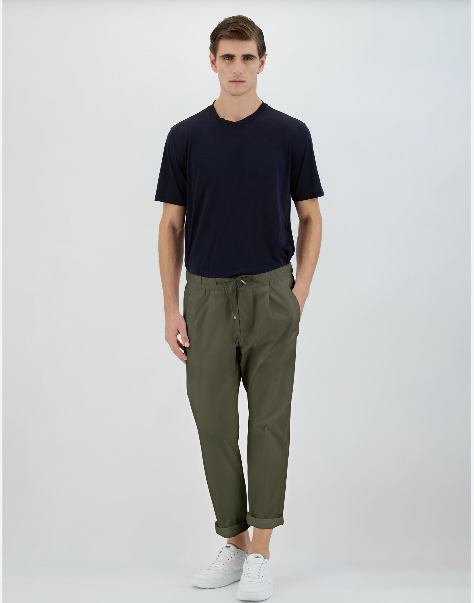 Buy COLOR PLUS Solid Cotton Blend Slim Fit Men's Casual Trousers | Shoppers  Stop