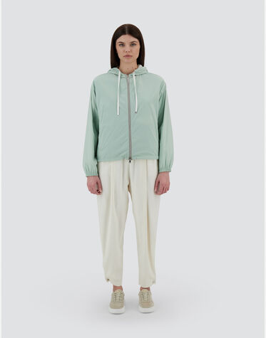 RESORT REVERSIBLE BOMBER JACKET IN LIGHT NYLON STRETCH in Oasis 