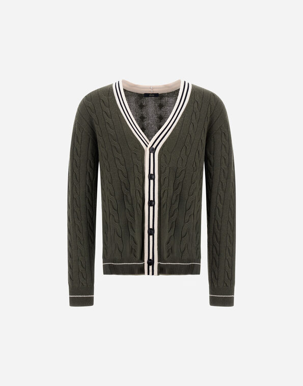 Herno CABLE-KNIT WOOL AND CASHMERE CARDIGAN  MC000216U703627741