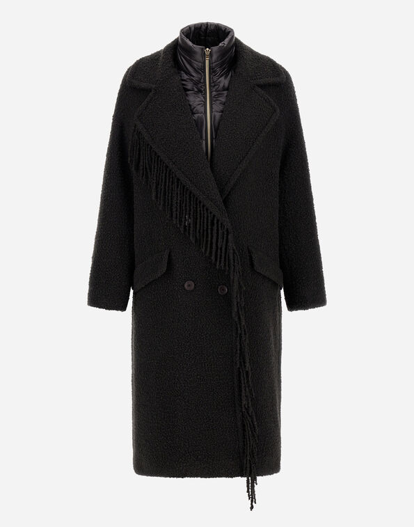 Herno TEDDY COAT WITH FRINGING AND NYLON ULTRALIGHT  CA000633D335679487