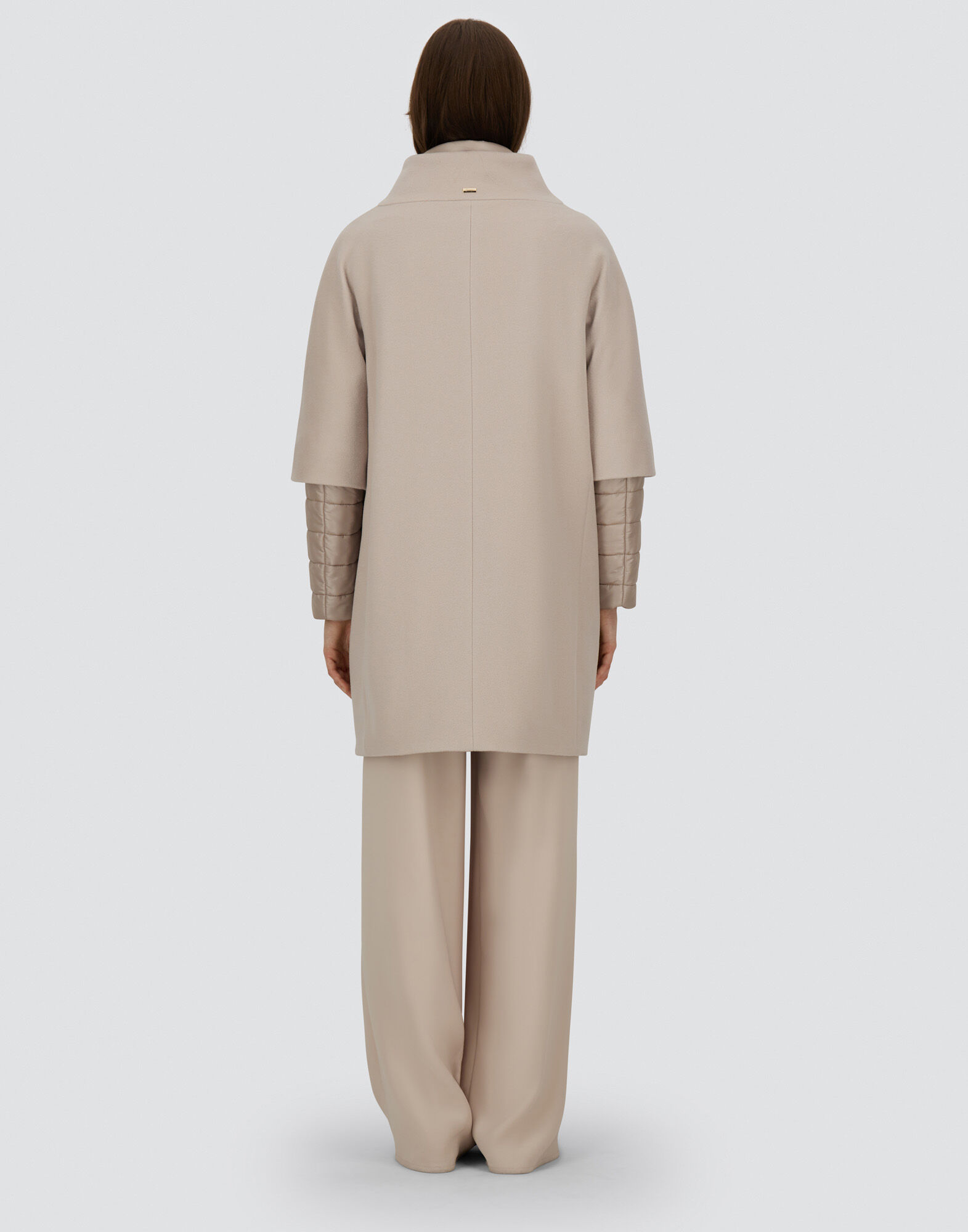 COAT IN LUXURY WOOL AND NYLON ULTRALIGHT in Light Beige for Women