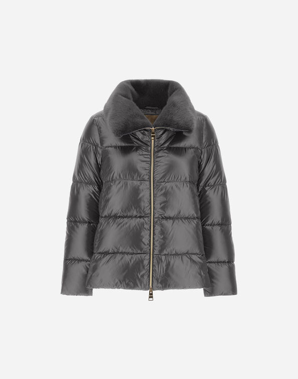 Herno JACKET IN NYLON ULTRALIGHT AND LADY ALTERNATIVE FUR  PI001923D12017Z9480