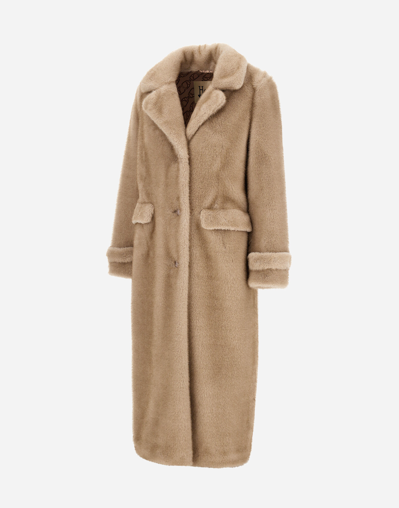 COAT IN MELANGE ALTERNATIVE MINK FUR in Chantilly for Women | Herno®